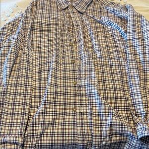 Men's Plaid Shirt - Purple and White